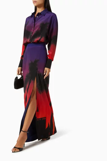 تنورة هافانا أطلس طويلة حرير