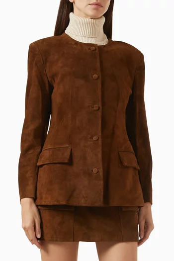 Padded Contoured Blazer in Leather