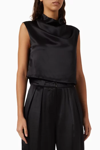 Sleeveless Top in Silk Satin