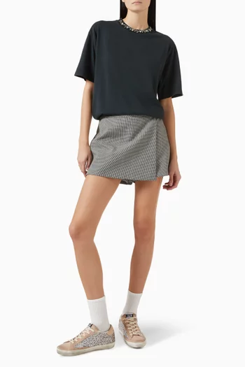 Embellished Boxy T-shirt in Cotton Jersey