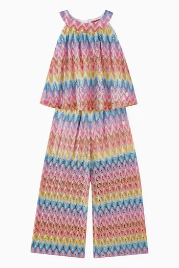 Openwork Chevron Blouse