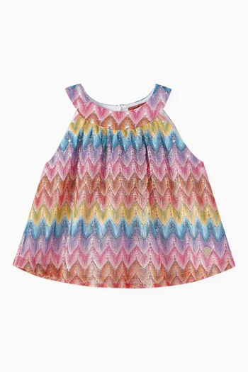 Openwork Chevron Blouse