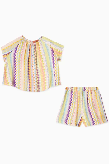 Chevron Printed Top & Shorts Set