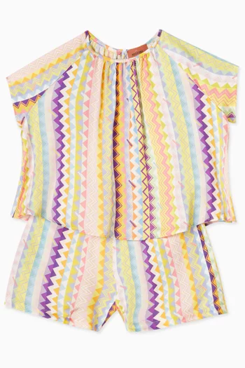 Chevron Printed Top & Shorts Set