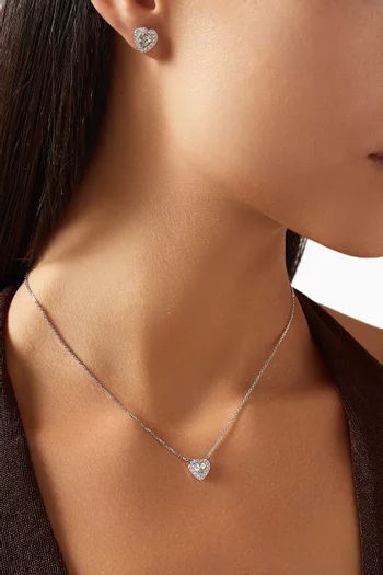 قلادة بدلاية بتصميم قلب معدن مطلي روديوم سواروفسكي × أريانا غراندي