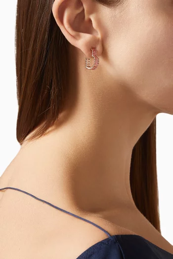 Matrix Heart Hoop Earrings in Gold-tone Metal