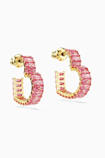 Matrix Heart Hoop Earrings in Gold-tone Metal