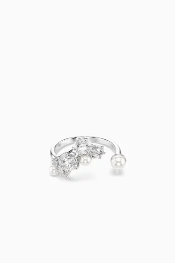 Constella Ring in Rhodium-plated Metal