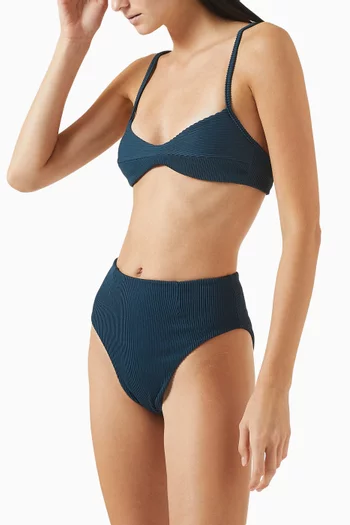 Monica Bikini Top in Ribbed-nylon