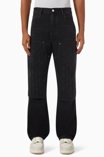 Monogram-debossed Carpenter Jeans