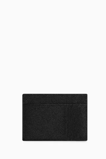 Logo-plaque Card Holder in Dauphine Leather