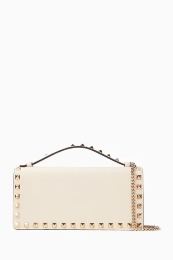 Rockstud Wallet on Chain in Calfskin