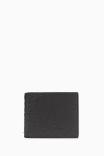 Rockstud Wallet in Grainy Calfskin