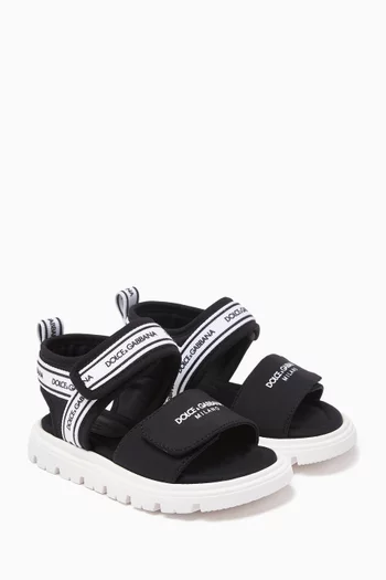 Logo Velcro Strap Sandals