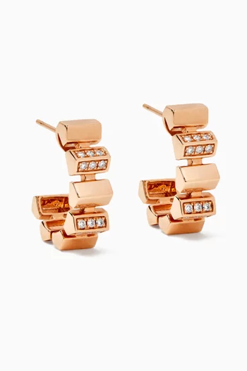 Urban Diamond Hoop Earrings in 18kt Rose Gold
