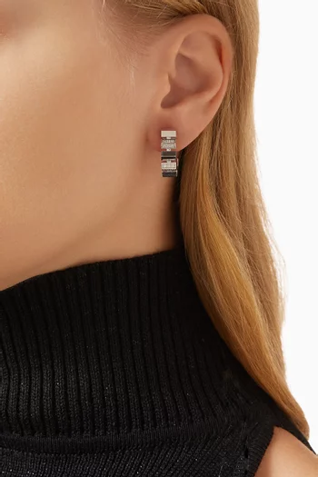 Urban Diamond Hoop Earrings in 18kt White Gold