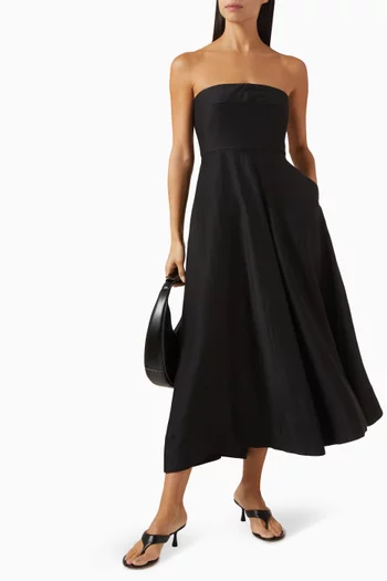 Bormio Strapless Maxi Dress in Linen-blend