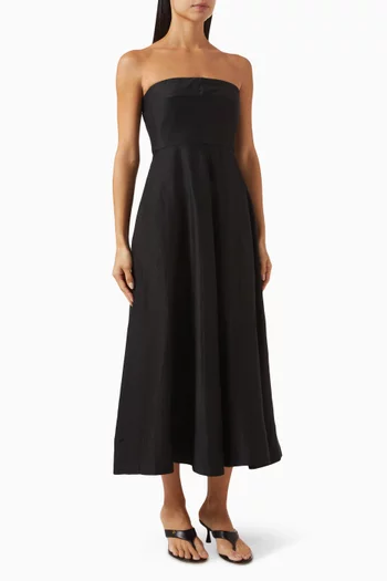 Bormio Strapless Maxi Dress in Linen-blend