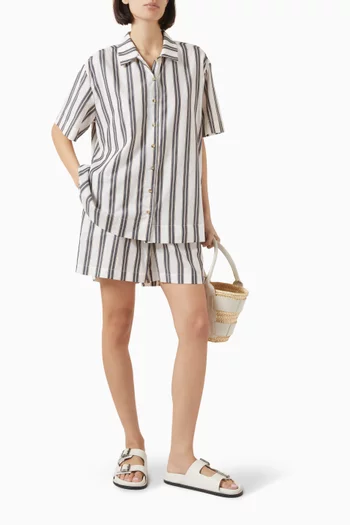 Boston Striped Shorts in Cotton-viscose