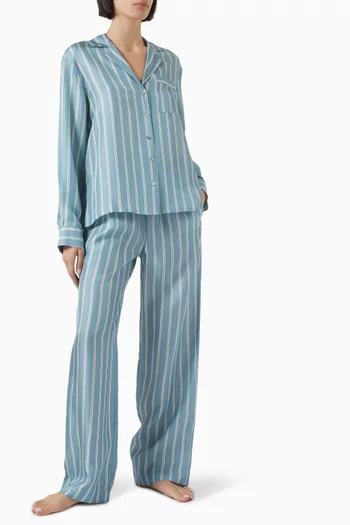 Aurelia Striped Pyjama Pants in Silk-twill