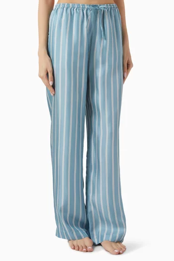 Aurelia Striped Pyjama Pants in Silk-twill