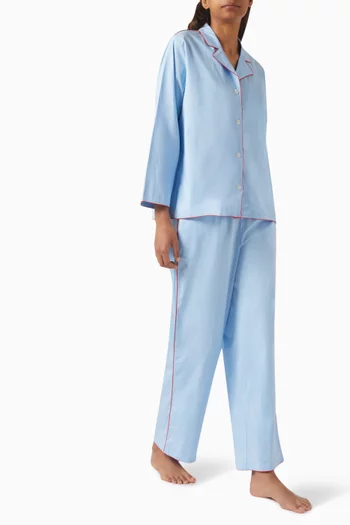 402 Pyjama Shirt & Pants Set in Cotton-stretch