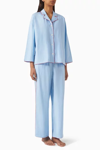 402 Pyjama Shirt & Pants Set in Cotton-stretch
