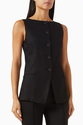 Kasbah Vest in Linen Blend