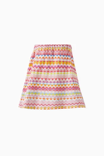 Zigzag Printed Skirt in Cotton