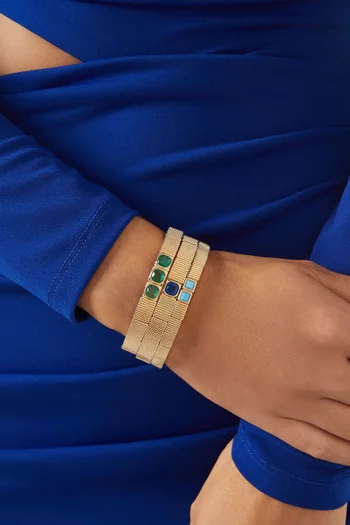 The Composed Bracelets in Gold-tone Enamel, Set of 3