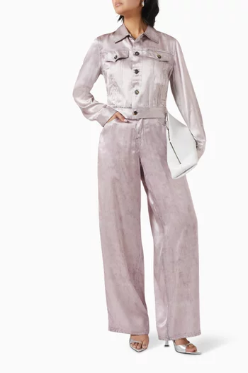 بنطال جينز بيثاني بنقشة جلد