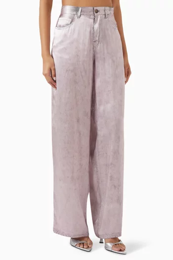 بنطال جينز بيثاني بنقشة جلد