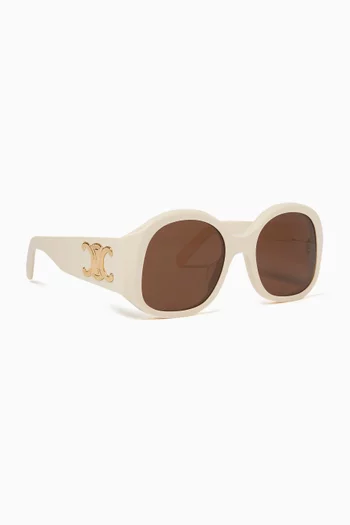 Maxi Triomphe Round Sunglasses in Acetate