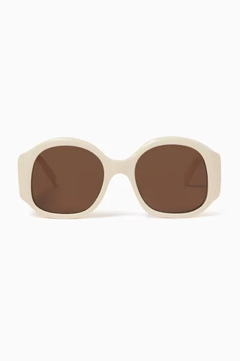 Maxi Triomphe Round Sunglasses in Acetate