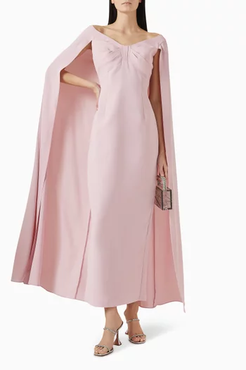 Bow Cape Maxi Dress