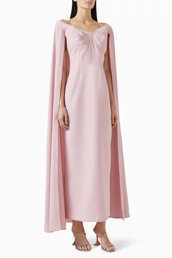 Bow Cape Maxi Dress