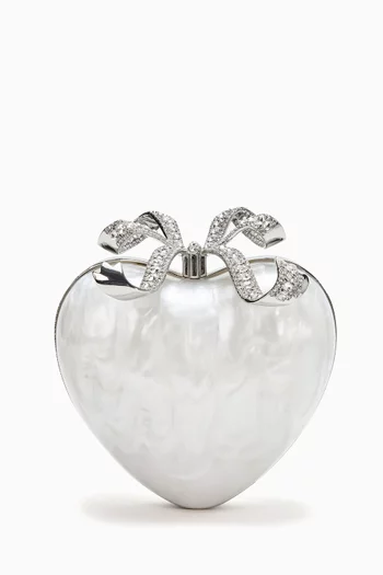 Heart Clutch Bag in Acrylic