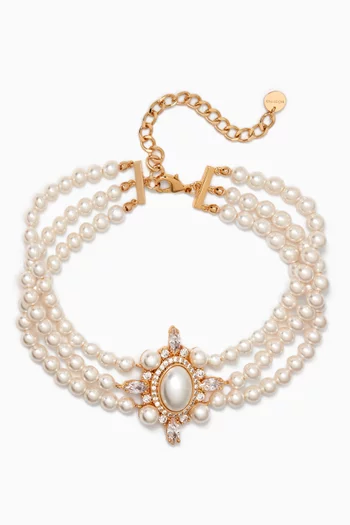 Pearl Choker in Brass