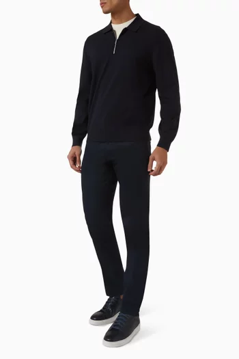 Quarter-zip Polo Sweater in Viscose-knit