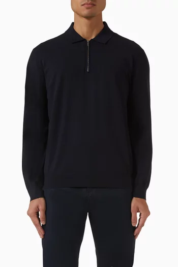 Quarter-zip Polo Sweater in Viscose-knit