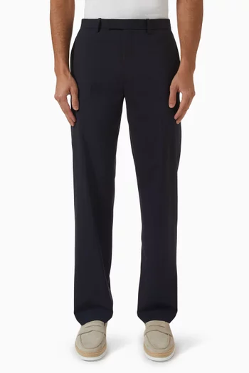 Straight-leg Pants in Stretch-wool