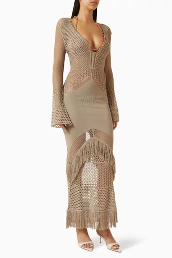 Elba Maxi Dress in Mesh-knit