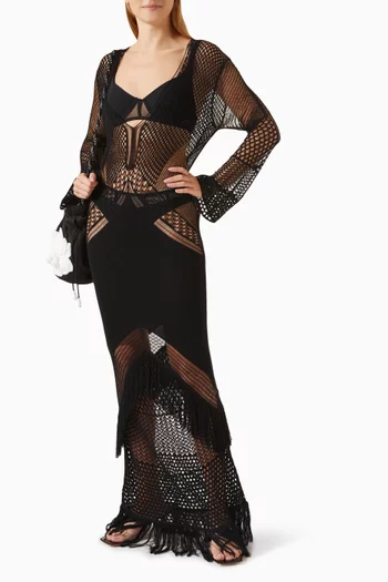 Elba Maxi Dress in Mesh-knit