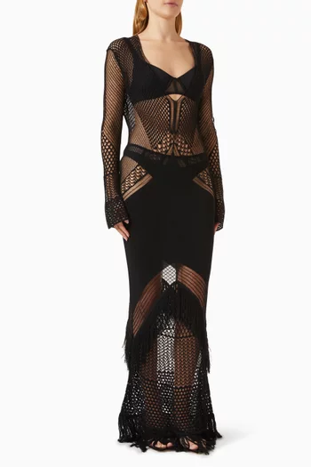 Elba Maxi Dress in Mesh-knit