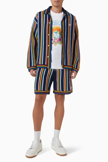 Stripe Shorts in Crochet