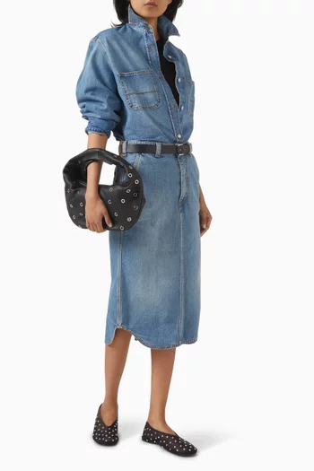 تنورة بايبر متوسطة الطول دينم