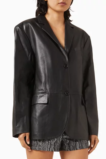Oversized Blazer in Leather