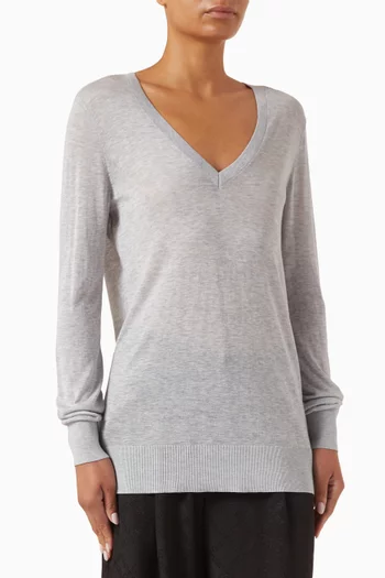 V-neck Sweater in Silk Blend