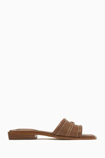 Mandy Slide Sandals in Leather