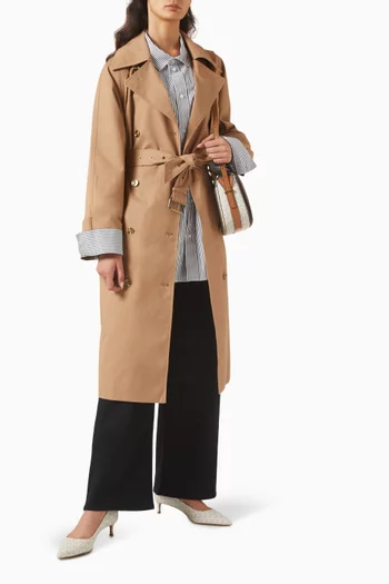Double-breasted Oversized Trench Coat in Cotton